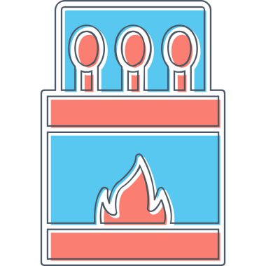 Kibrit. Web simgesi basit illüstrasyon 