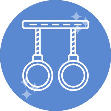 Modern Jimnastik Halkaları simgesinin vektör çizimi            