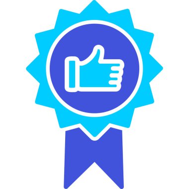 Başparmak Yukarı simgesi ve vektör illüstrasyonuyla En İyi Uygulama Rozeti  