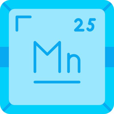 Manganez kimyasal elementi. Atom numarasıyla imzala. Periyodik tablonun kimyasal elementi