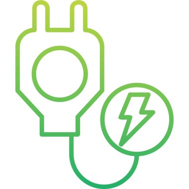 Elektrik prizi ve yıldırımın vektör çizimi