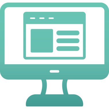 Web sitesi işareti, vektör illüstrasyonlu blog simgesi, bilgisayar ekranı