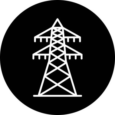elektrik kulesi simgesi, vektör illüstrasyonu