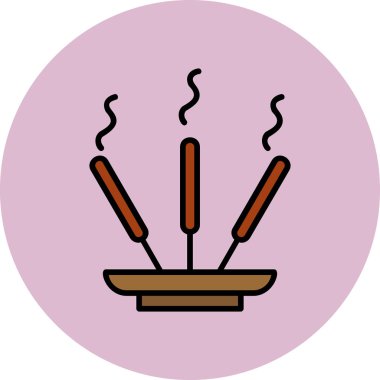 Tütsü çubukları simgesinin web çizimi