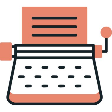 Daktilo. Web simgesi basit illüstrasyon 