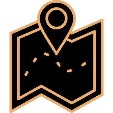 harita simgesinin vektör illüstrasyonu 