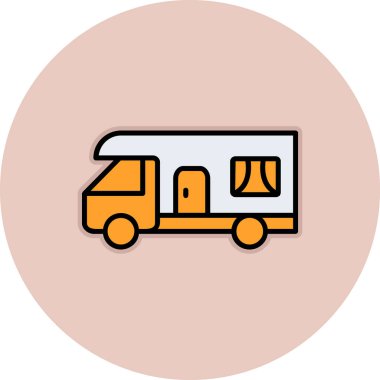 karavan web simgesi basit illüstrasyon