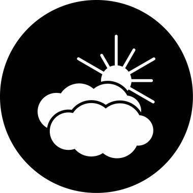 Hava bulutlu. Web simgesi basit illüstrasyon