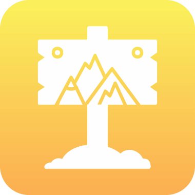 dağlar İmza kutusu vektör illüstrasyonuName