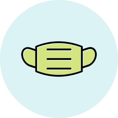 Tıbbi maske ikonu, düz stil. vektör illüstrasyonu 