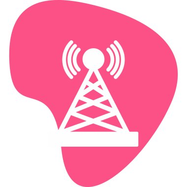 Uydu kulesi işaret çizgisi ağ simgesi, vektör illüstrasyonu