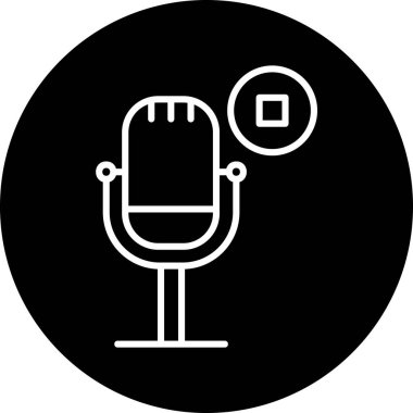 Podcast düz simgesini, vektör illüstrasyonunu durdur  