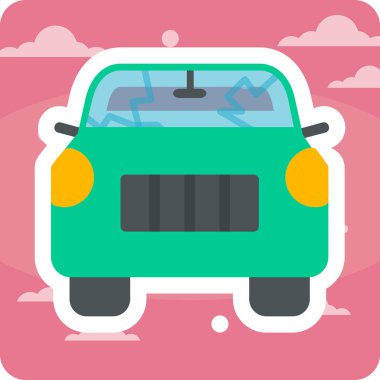 Kırık araba simgesi vektör illüstrasyonu