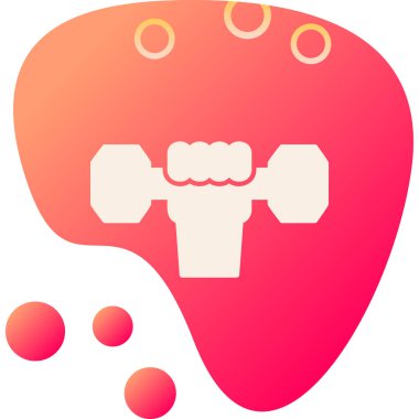 Dumbbell simgesi ile El 'in vektör illüstrasyonu 