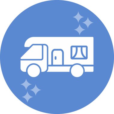 karavan web simgesi basit illüstrasyon