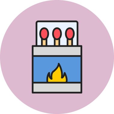 Kibrit. Web simgesi basit illüstrasyon 