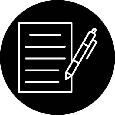 belge ve kalem simgesi düz tasarım