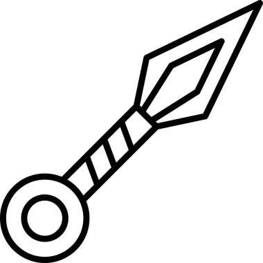 Kunai Simgesi Basit Vektör İllüstrasyonu