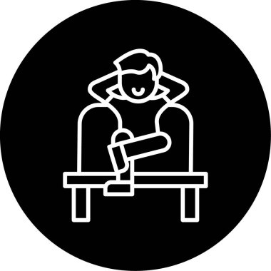 Sandalyede oturan adam, uygun simge 