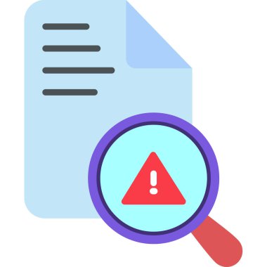 ünlem işareti ve belge simgesi, vektör illüstrasyonu 