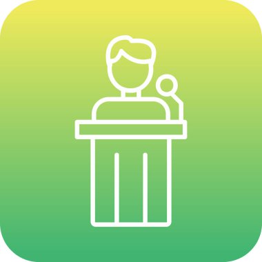 Siyaset ikonu. Web için basit bir konferans vektör simgesi çizimi