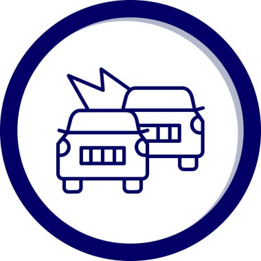 Araba kaza web simgesi, vektör çizim