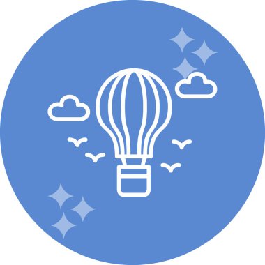 sıcak hava balonu simgesi, vektör illüstrasyonu 