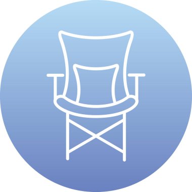 Kamp Sandalyesi Web simgesi, vektör illüstrasyonu