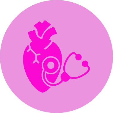 Kalp ve steteskopun vektör çizimi