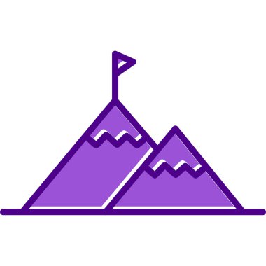 Başarı Dağı simgesinin vektör illüstrasyonu 