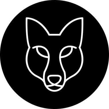 Fox baş simgesi vektör illüstrasyonu