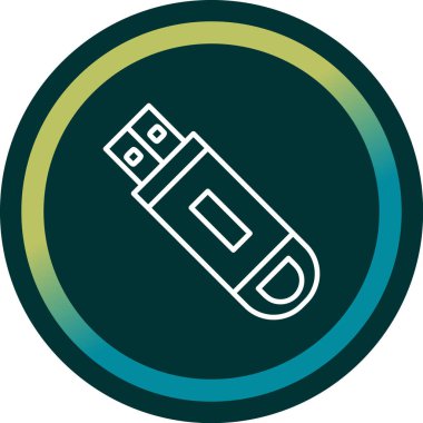 Flash disk simgesi, vektör illüstrasyon tasarımı