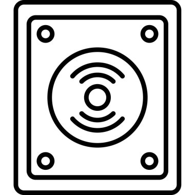 Acil Düğme Simgesi Basit Vektör İllüstrasyonu