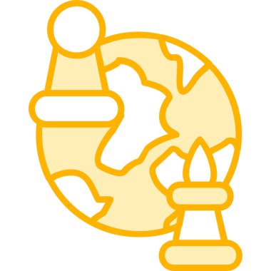 Jeopolitik ağ simgesi, vektör illüstrasyonu