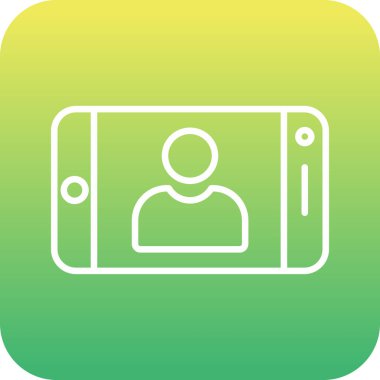 Telefon simgesi vektör illüstrasyonunda selfie