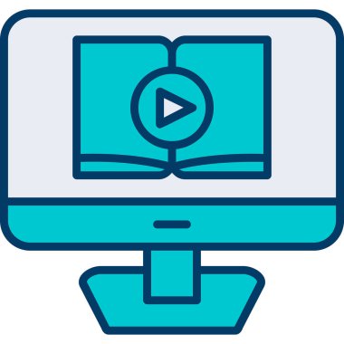 Video dersi için. Web simgesi basit illüstrasyon