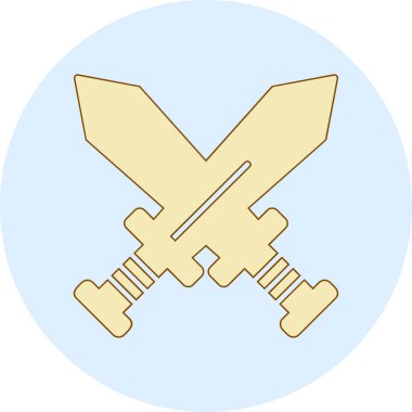 Çapraz kılıç simgesi vektör illüstrasyon 