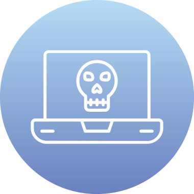 Laptop vektör çiziminde ölü kafatası simgesi