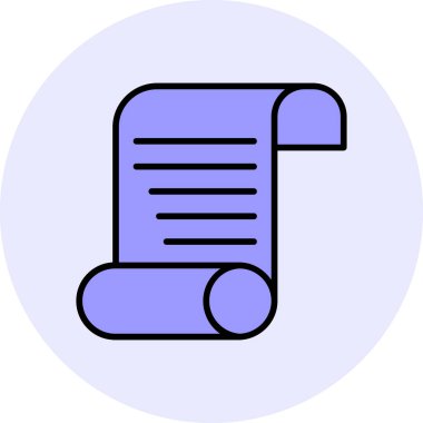 Kağıt parşömen. Web simgesi basit illüstrasyon                