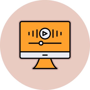 Müzik Video simgesinin vektör illüstrasyonu