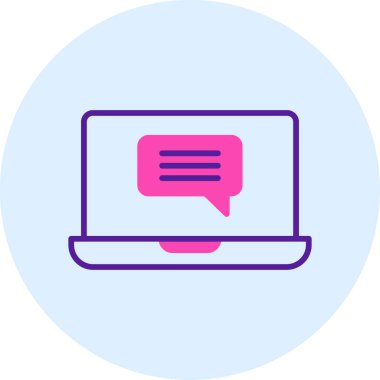 Çevrimiçi İletişim simgesi vektör illüstrasyonu