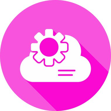 Bulut hesaplama. Web simgesi, vektör illüstrasyonu