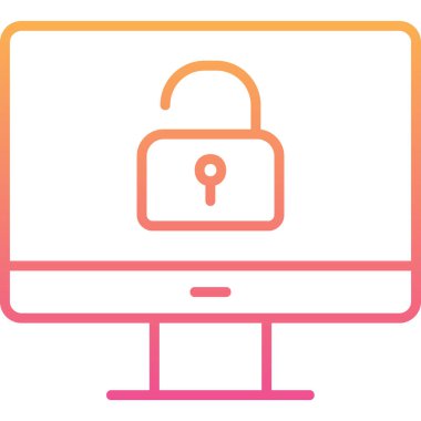 Güvenli olmayan bilgisayar vektör simgesi modern basit illüstrasyon