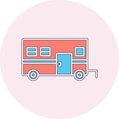 Camper van simge vektör çizim