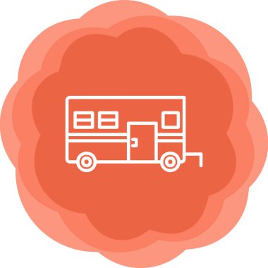 Camper van simge vektör çizim