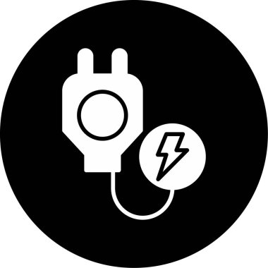 Elektrik prizi ve yıldırımın vektör çizimi