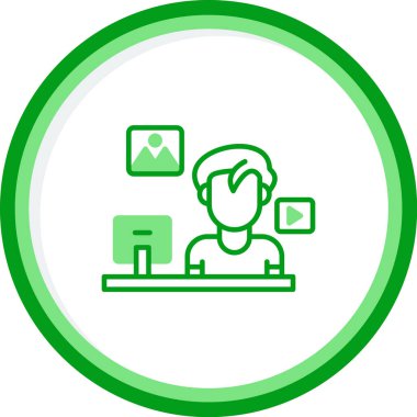 İş yeri. Web simgesi vektör illüstrasyonu