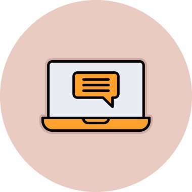 Çevrimiçi İletişim simgesi vektör illüstrasyonu