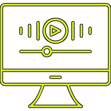 Müzik Video simgesinin vektör illüstrasyonu