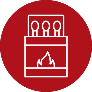 Kibrit. Web simgesi basit illüstrasyon 